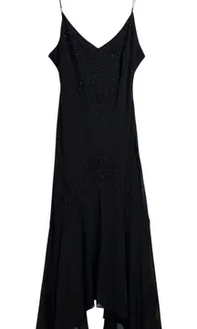 NWOT Vintage 90s JR Nites Dress 8 P Chiffon Beaded Asymmetric Whimsigoth Fairy‎