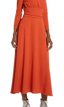 💖 NWT Julia Jordan Dark Orange 3/4 Sleeve Midi Dress