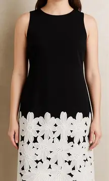 Daniel Cremieux Black and White Floral Classic Dress Size Medium