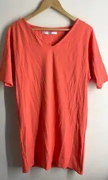Susana Monaco Stretch Knit Seamless Shirt Dress Coral size M