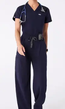 Figs Ultra High Rise Shelby Wide Leg Scrub Pants in Navy, Size X-Small