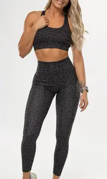 Violate The Dress Code High Waist Leopard Print Leggings in Black Size Small