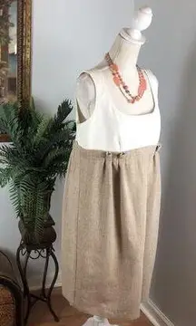 Necessary Objects By Ady Gluck Frankel 1X Light Brown Beige Sleeveless Pleated