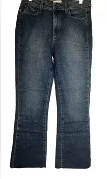 PAIGE Jeans Colette Crop Flare Blue Distressed Bottom‎ Faded Size 30 Pre-owned