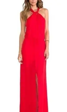 Rory Beca Dress M NWT Silk Fula Front Knot Front Cherry Red Fire Cocktail Party