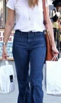 Luna Frare High Waisted Wide Leg Blue Jeans Size 25