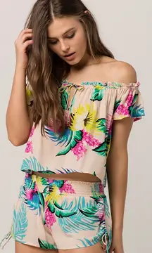 Womens Ripcurl Ophelia Floral Off The Shoulder Top size Small