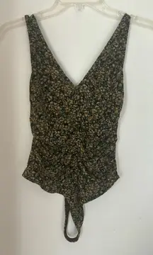 Leith floral rusched bodysuit size XS