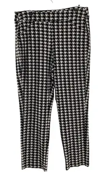 Chicos Travelers Houndstooth Print Stretch Pants Size 1.5R M 10 Rayon Blend
