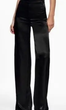 Zara Black Relaxed Strapless Pleated Flared Wide Leg Jumpsuit Size Small