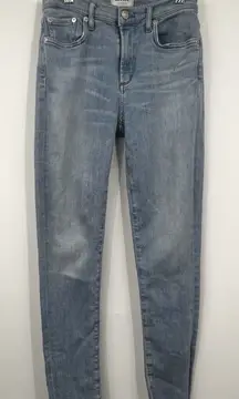 AGOLDE Sophie Jeans Womens 27 Mid Rise‎ Ankle Skinny In Facet Light Blue Stretch
