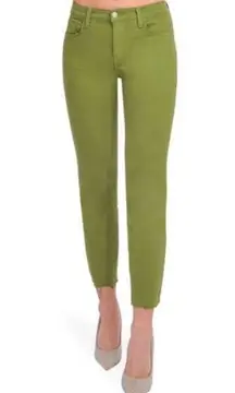 L'Agence Women's Size 27 Cactus Green Sada High Rise Crop Slim Jeans NWOT