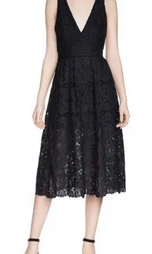 Maje  Rimani Black Lace Midi Dress Sleeveless Blogger Fav