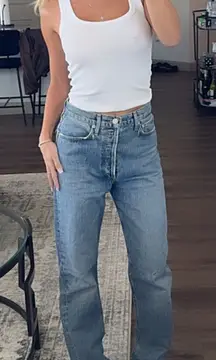 Agolde Faded Blue Denim Jeans