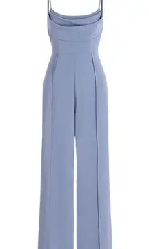 Cider  Jumpsuit With Cowl Neckline & Spaghetti Straps Size Medium Blue Pants