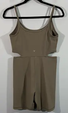 Old Navy Women Green Cut Out Sides Powersoft Workout Romper Size M
