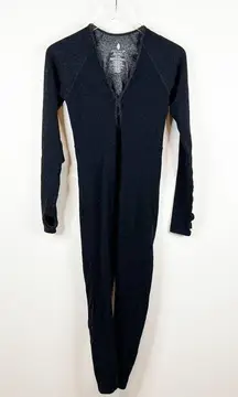 NEW Free People Movement Flash Forward Glitter Cut Out Back Jumpsuit  M/L Black