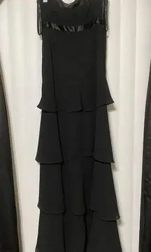 AfterSix black strapless long scaled style dress