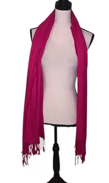 Pink Scarf Long Warm Scarf Cashmere Winter Fringe