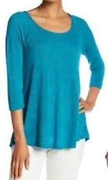 Nordstrom Bobeau Slub Criss Cross Back 3/4 Sleeve Knit Tee top