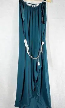 City Chic Lovestruck Maxi Halter Dress Emerald Size US 22