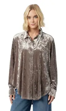 Jessica Simpson Metallic Velvet Blouse