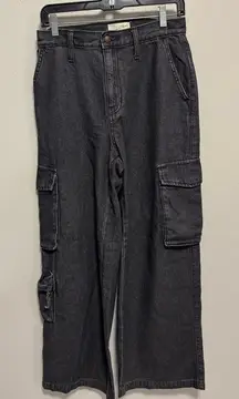 Universal Thread Black Cargo Utility Jeans Size 4