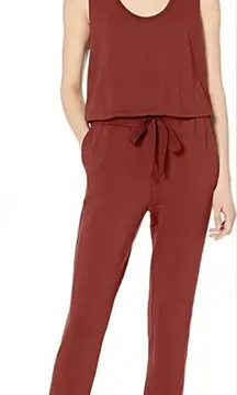 Daily Ritual Tie Waist Sleeveless stretch Jumpsuit Womens Small