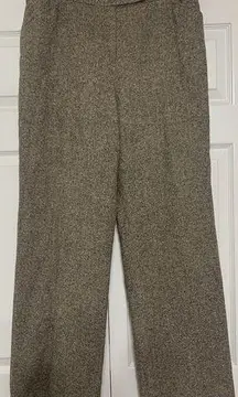 Talbots Wool Silk Blend Tweed Wide Leg Career Pants Slacks Lined Size 14 (F21)