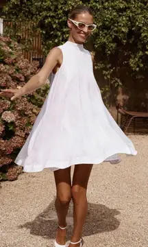 Dissh White Linen Mini Dress