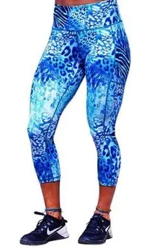 Constantly Varied Gear CVG Wild Thing Blue Capri Crossfit Leggings Size XL