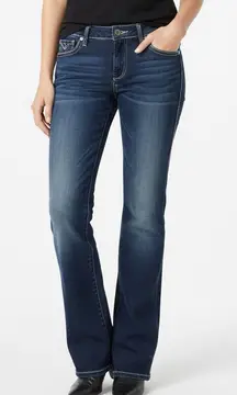 WRANGLER ROCK 47 Women’s Zebra Embroidered Ultra Low Rise Bootcut Jeans