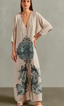 Adriana Degreas Hera Buttoned Long Robe Off White Womens One Size