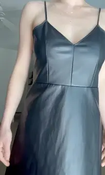 Black Short Leather Dress