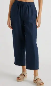 NWT Quince Women’s European Linen Pants Size Medium Deep Navy