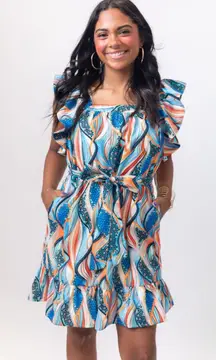Joy Joy Color Waves dress- NWT size medium‎