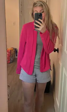 Pink Blazer Cardigan