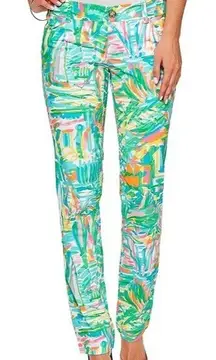Lilly Pulitzer Womens‎ Callahan Chino Pants Sea Salt and Sun Resort Tropical 4