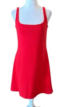 Susan Monaco Revolve Summer Fit Flare Dress Red Sleeveless Square Neck Women Med