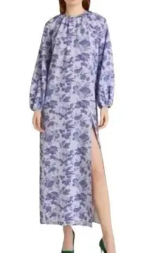 Hill House the Simone Dress lilac Tonal Floral Long Sleeve Maxi XS NWT