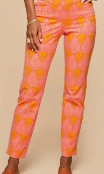 Spartina 449 Maren Pull On Pant in Pink House Boho Paisley - Sz L 🧡🎀