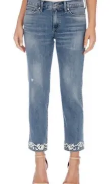 Lucky Brand Sweet Crop Vine Embroidery Hem Denim Jeans