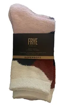 Frye Super Soft Women’s Fuzzy Pink Boots Socks 2 Pair New