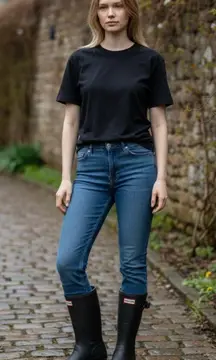 NEW NIB HUNTER Original Short Matte Rain Boot Black SZ-8