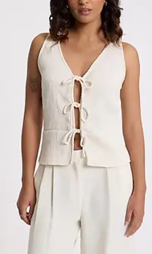 White tank top with bow new 