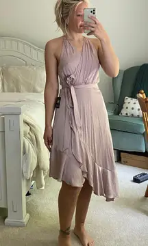 Satin Wrap Dress