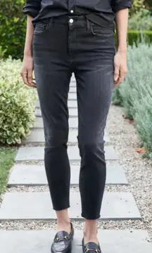 NWOT Frank & Eileen Dark Gray Sligo Skinny Jeans Raw Hem high waisted  size 28