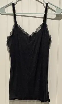 Old navy lace tank top dark gray adjustable strap medium
