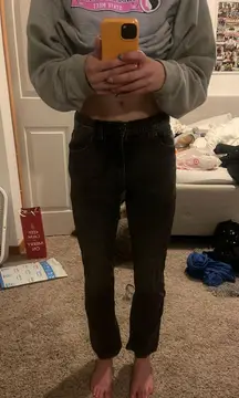 Low rise Black  Straight Jeans