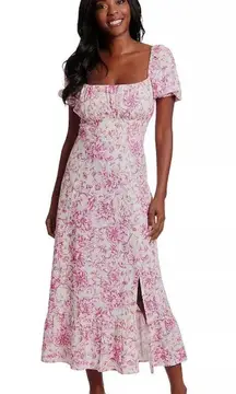 Floral Pink Midi Dress